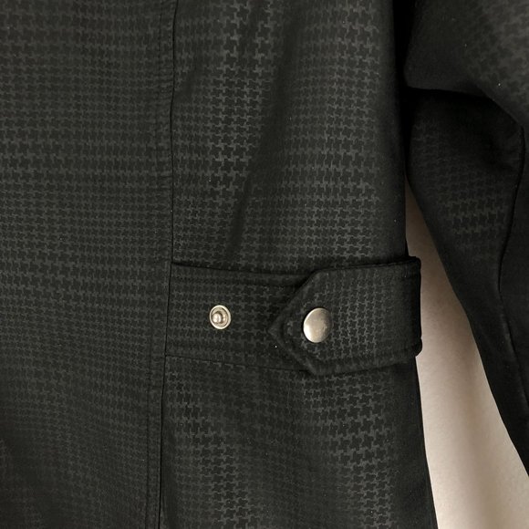 Free Tech Women's Size Medium Rich Black Print Jacket Hood Full Zip Long Sleeves - Picture 3 of 13